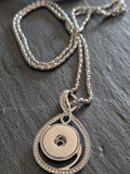 Fashion Crystal Teardrop Swirl Snap Necklace