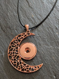 Fashion Rose Gold Colour Crescent Moon Snap Necklace
