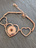 Fashion Triple Heart Snap Bracelet - 2 Colours