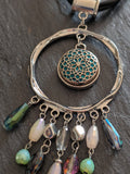 Fashion Silver Plated Beaded Round Snap Necklace