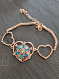 Fashion Triple Heart Snap Bracelet - 2 Colours