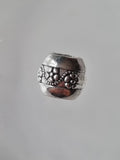 Tibetan Silver Round Flower Pattern Fashion Bead Charm