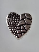 Tibetan Silver Patterned Heart Shape Fashion Bead Charm