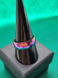 Stainless Steel Rainbow Smooth Band Ring  - Size V