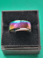 Stainless Steel Rainbow Smooth Band Ring  - Size V