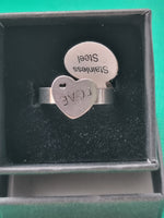 Stainless Steel Love Heart Ring  - Size P