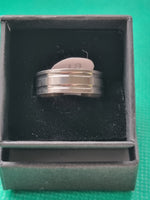 Stainless Steel Double Line Band Ring  - Size Q