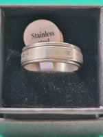 Stainless Steel Stars Spinner Ring  - Size T