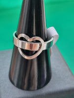 Stainless Steel Open Heart Ring  - Size Q