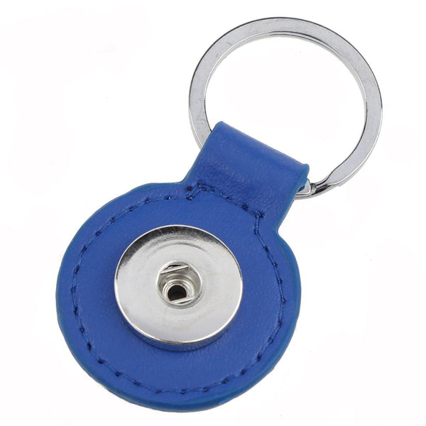 Leather Round Snap Key Ring - 6 Colours