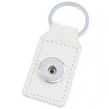 Leather Rectangle Snap Key Ring - 6 Colours