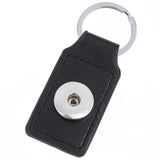 Leather Rectangle Snap Key Ring - 6 Colours