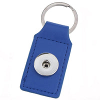 Leather Rectangle Snap Key Ring - 6 Colours