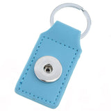 Leather Rectangle Snap Key Ring - 6 Colours