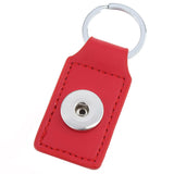 Leather Rectangle Snap Key Ring - 6 Colours