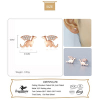 925 Sterling Silver Animal CZ Stud Earrings - 13 Options