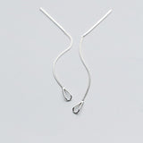 925 Sterling Silver 6.3cm Long Tassel Chain Earrings