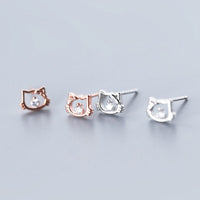 925 Sterling Silver Animal CZ Stud Earrings - 13 Options