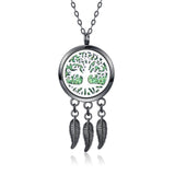 Stainless Steel Dreamcatcher Aromatherapy Necklace - 21 Options