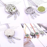 Stainless Steel Dreamcatcher Aromatherapy Necklace - 21 Options