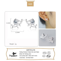 925 Sterling Silver Animal CZ Stud Earrings - 13 Options