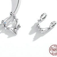 925 Sterling Silver Pinky Interlocking Fingers Hanging Charms