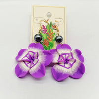 Handmade Polymer Plumeria Drop Earrings - 13 Colours