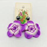 Handmade Polymer Plumeria Drop Earrings - 13 Colours