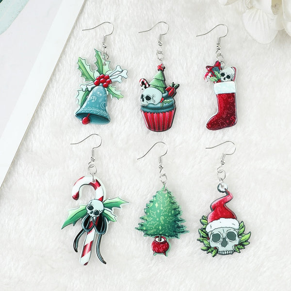 Creepy & Traditional Christmas Acrylic Drop Earrings - 6 Options