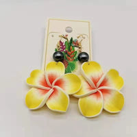 Handmade Polymer Plumeria Drop Earrings - 13 Colours