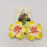 Handmade Polymer Plumeria Drop Earrings - 13 Colours