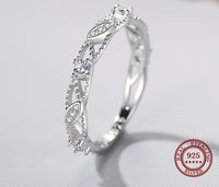 925 Sterling Silver Geometric CZ Ring