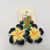 Handmade Polymer Plumeria Drop Earrings - 13 Colours