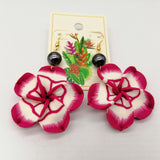 Handmade Polymer Plumeria Drop Earrings - 13 Colours