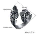 Stainless Steel Angel Feather Ring