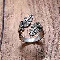 Stainless Steel Angel Feather Ring