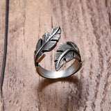 Stainless Steel Angel Feather Ring