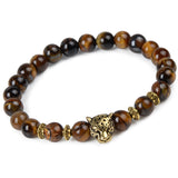 Natural Stone Bead Bracelet with Accent Bead - 18 Options