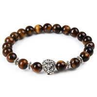 Natural Stone Bead Bracelet with Accent Bead - 18 Options