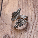 Stainless Steel Angel Feather Ring