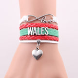 Infinity Love Wales Leather Braid Bracelet - 2 Designs