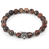 Natural Stone Bead Bracelet with Accent Bead - 18 Options