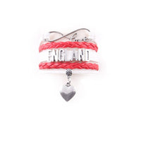 Infinity Love England Leather Braid Bracelet - 2 Designs