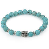 Natural Stone Bead Bracelet with Accent Bead - 18 Options