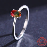 925 Sterling Silver Watermelon Tourmaline Ring