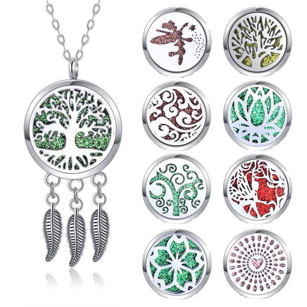 Stainless Steel Dreamcatcher Aromatherapy Necklace - 21 Options