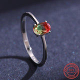 925 Sterling Silver Watermelon Tourmaline Ring