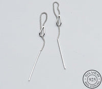 925 Sterling Silver 6.3cm Long Tassel Chain Earrings