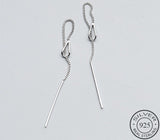 925 Sterling Silver 6.3cm Long Tassel Chain Earrings