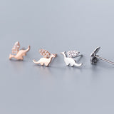 925 Sterling Silver Animal CZ Stud Earrings - 13 Options